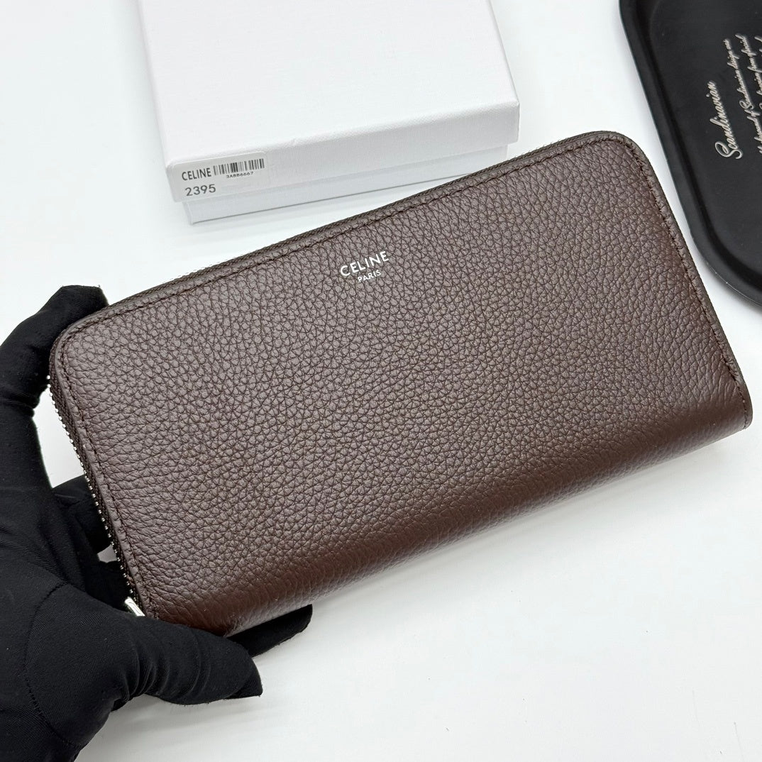 【セリーヌ】新作★ラージ ジップウォレット / グレインドカーフスキン3色